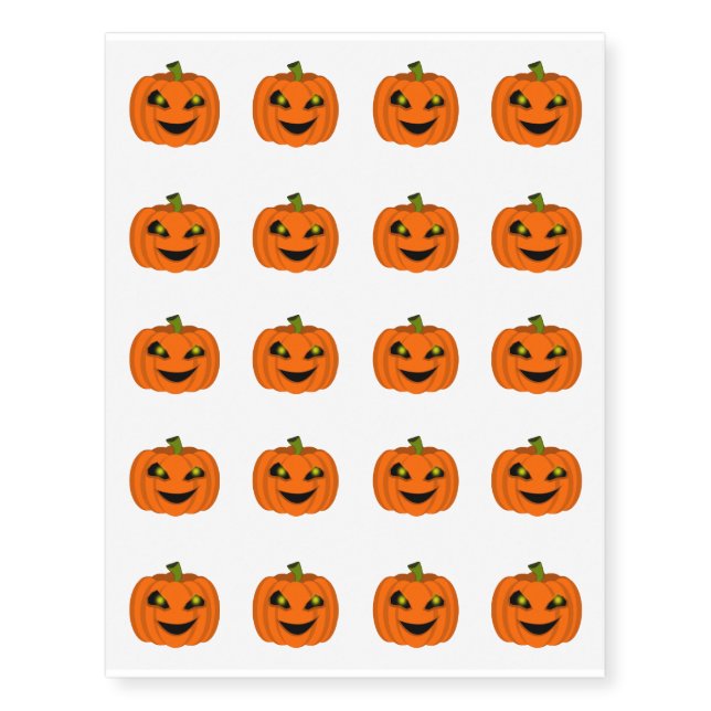 Halloween Pumpkin Temporary Tattoos (Front)