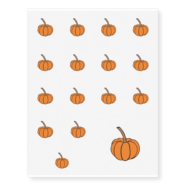 Halloween pumpkin temporary tattoos (Front)
