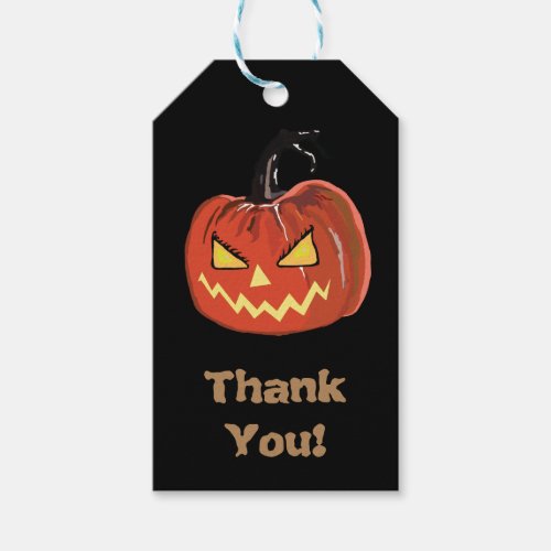 Halloween Pumpkin  Thank you Custom Gift Tags
