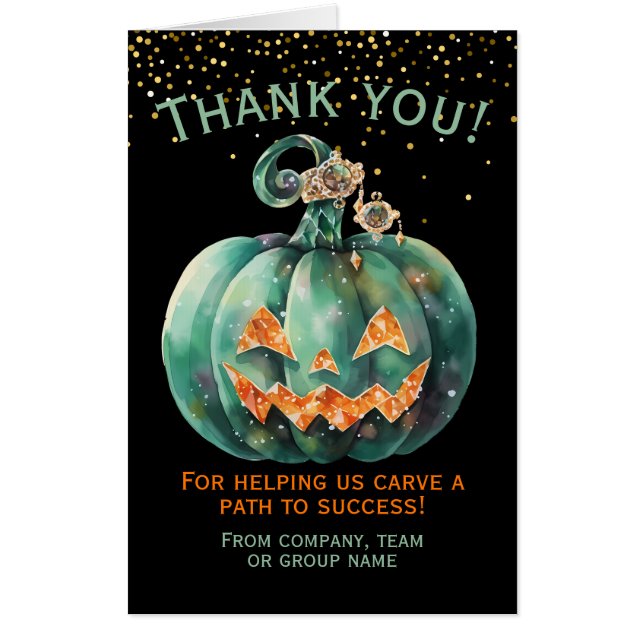 Halloween Pumpkin Thank You Jumbo Card (Front)