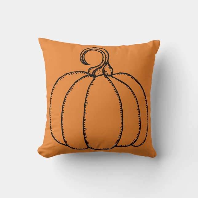 Halloween Pumpkin Throw Pillow (Front)