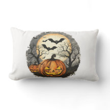 Halloween Pumpkin Throw Pillow – Spooky Decor