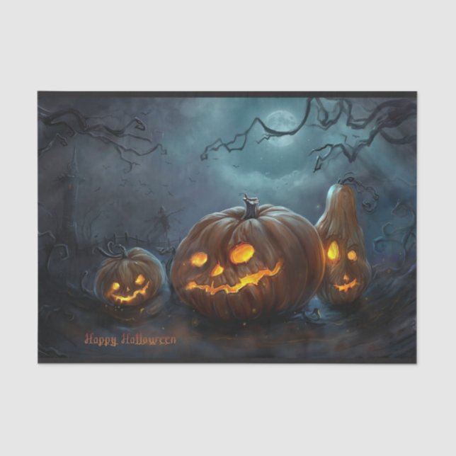 Halloween Pumpkin Tissue Paper Sheets (Front)