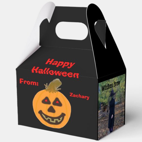 Halloween Pumpkin Trick Or Treat Ghostly Party Favor Boxes