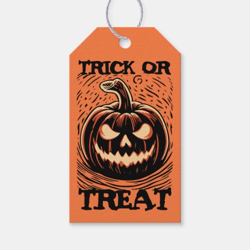 Halloween Pumpkin Trick or Treat Gift Tags