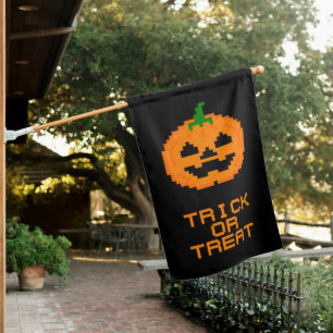 HALLOWEEN PUMPKIN - TRICK OR TREAT HOUSE FLAG