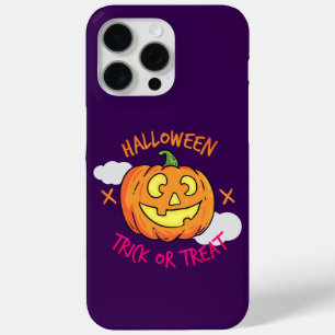 Halloween Pumpkin Trick or Treat Label iPhone 15 Pro Max Case