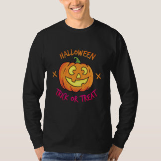 Halloween Pumpkin Trick or Treat Label T-Shirt