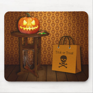 Halloween Pumpkin Trick or Treat Mouse Pad