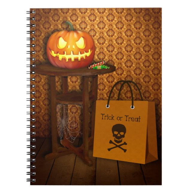 Halloween Pumpkin Trick or Treat Notebook (Front)