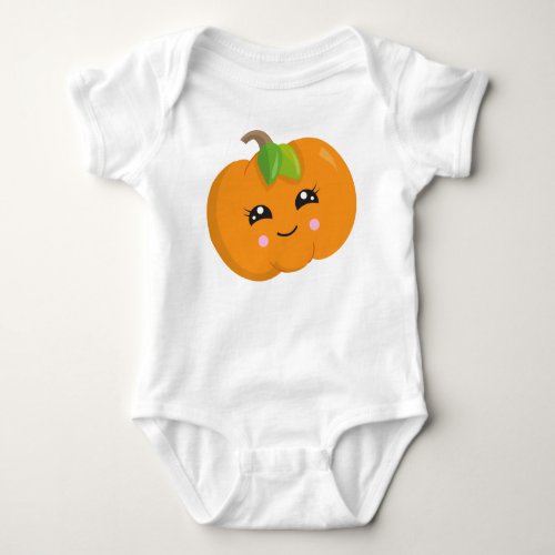 Halloween Pumpkin Trick Or Treat Smiling Pumpkin Baby Bodysuit