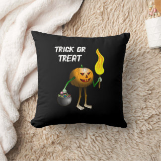 Halloween Pumpkin Trick or Treat Throw Pillow