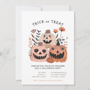 Halloween Pumpkin Trick or Treating Invitations
