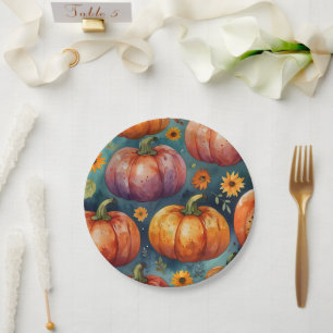 Halloween Pumpkin Vibes designer  Paper Plates