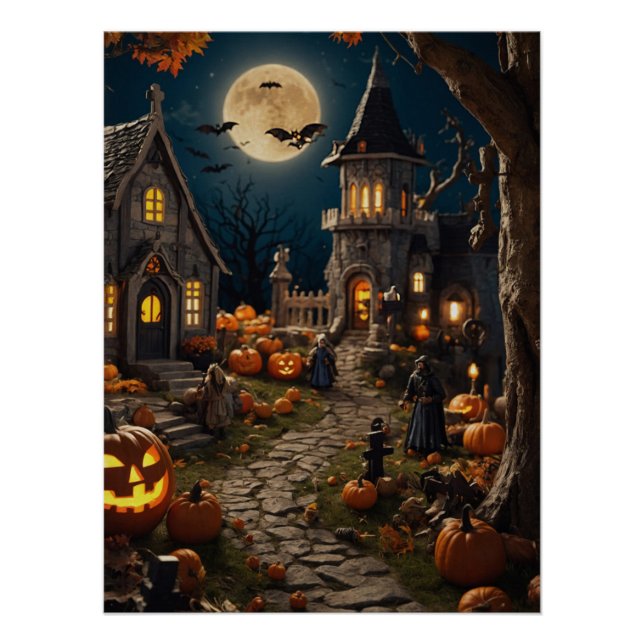 Halloween Pumpkin Village Poster (Front)