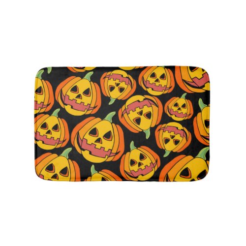 Halloween Pumpkin Vintage Autumn Symbol Bath Mat