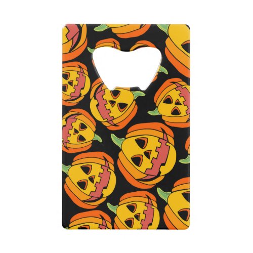 Halloween Pumpkin Vintage Autumn Symbol Credit Card Bottle Opener