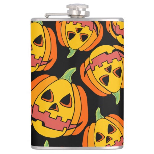 Halloween Pumpkin Vintage Autumn Symbol Flask