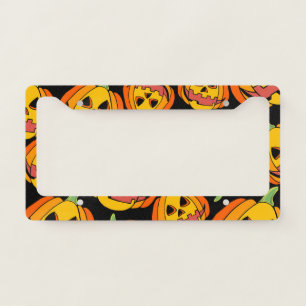 Halloween Pumpkin: Vintage Autumn Symbol License Plate Frame