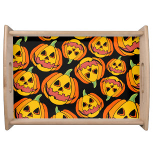 Halloween Pumpkin: Vintage Autumn Symbol Serving Tray