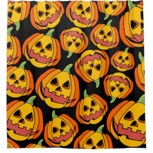 Halloween Pumpkin Vintage Autumn Symbol Shower Curtain