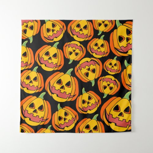 Halloween Pumpkin Vintage Autumn Symbol Tapestry