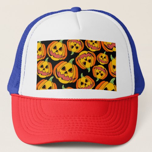Halloween Pumpkin Vintage Autumn Symbol Trucker Hat