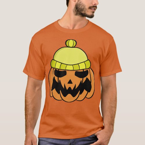 Halloween pumpkin wearing a hat T_Shirt