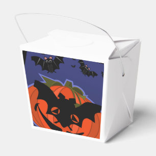 Halloween Pumpkin Wearing a Mask Favor Box