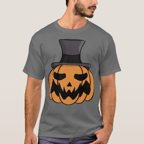 Halloween pumpkin wearing a top hat