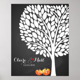 halloween pumpkin wedding signing guestbook