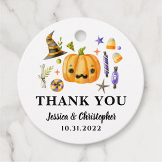 Halloween Pumpkin Wedding Thank You Favor Tag