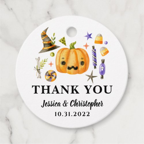 Halloween Pumpkin Wedding Thank You Favor Tag