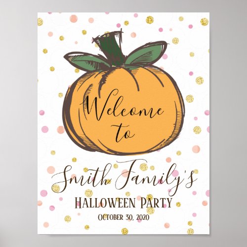 Halloween pumpkin welcome sign