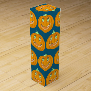 Halloween Pumpkin whimsical and spooky Wine Box