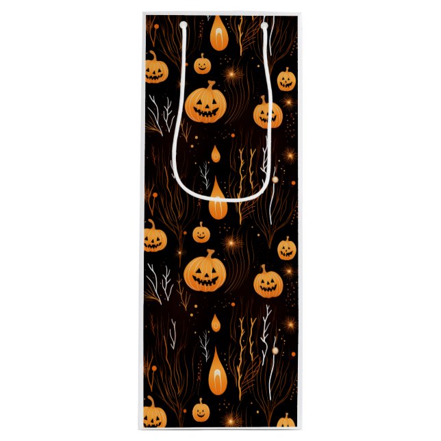 Halloween Pumpkin Wine Gift Bag (Front)
