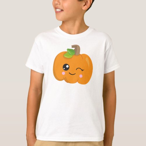 Halloween Pumpkin Winking Pumpkin Trick Or Treat T_Shirt