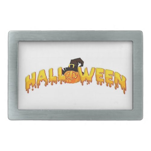 Halloween pumpkin witch belt buckle