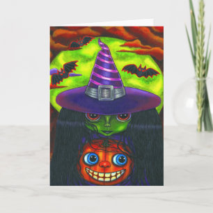 Halloween Pumpkin Witch Card