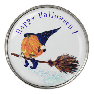 Halloween Pumpkin Witch Golf Ball Markers