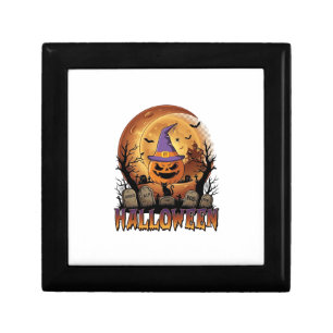 Halloween Pumpkin Witch Hat Black Cat Full Moon_1 Gift Box