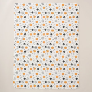 Halloween pumpkin, witch hat spiderwebs blancket sherpa blanket