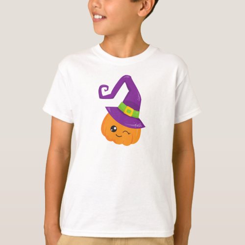Halloween Pumpkin Witch Hat Trick Or Treat T_Shirt