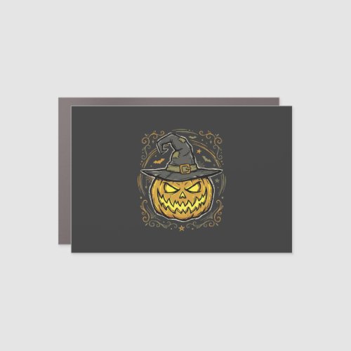 Halloween Pumpkin Witch Hat Vector Design Car Magnet