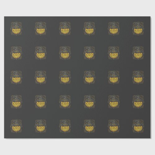 Halloween Pumpkin Witch Hat Vector Design Wrapping Paper