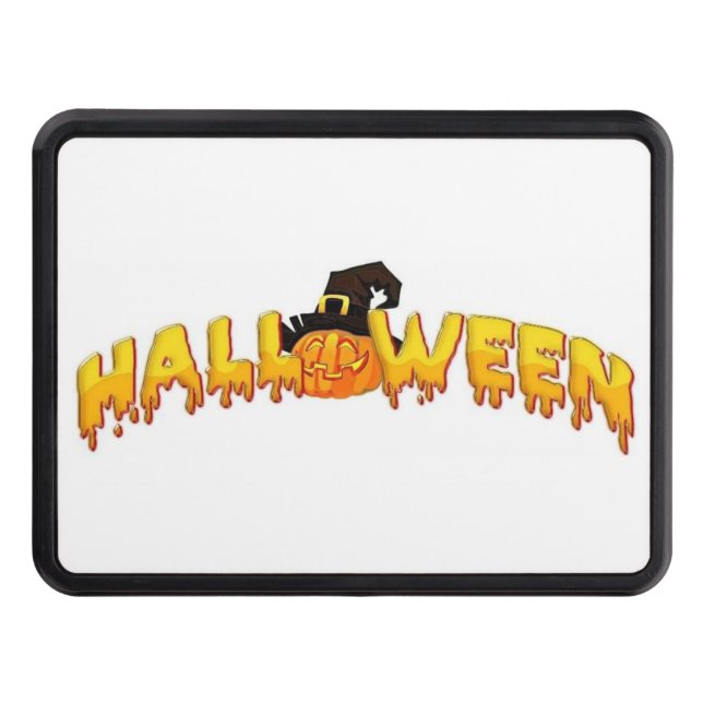 Halloween pumpkin witch hitch cover (Front)