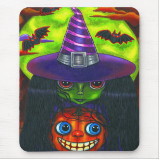 Halloween Pumpkin Witch Mousepad