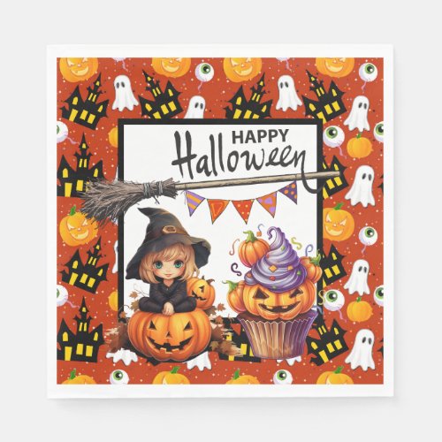 Halloween Pumpkin Witch  Napkins