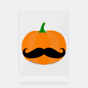 halloween pumpkin with beard acrylic sign