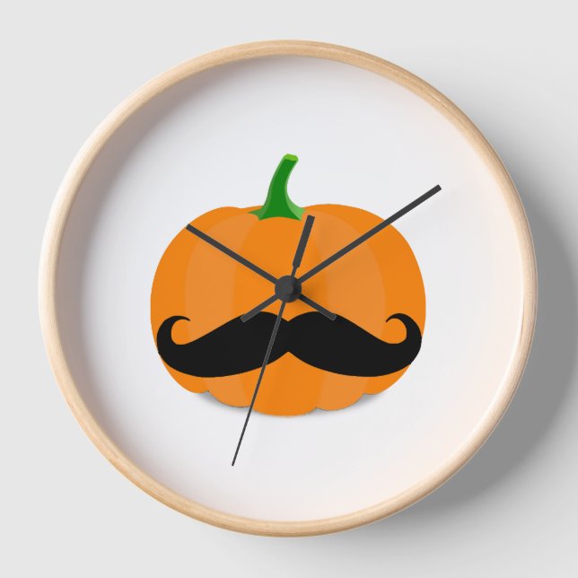 halloween pumpkin with beard clock (Front)